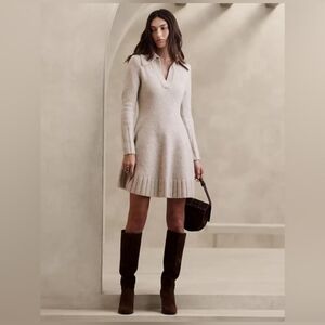 NWT Banana Republic Sweater Dress Oatmeal Wool Yak Hair Blend Sz XL